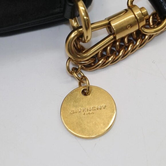 GIVENCHY Goatskin Suede Small GV3 Shoulder Bag Black - Picture 13 of 16